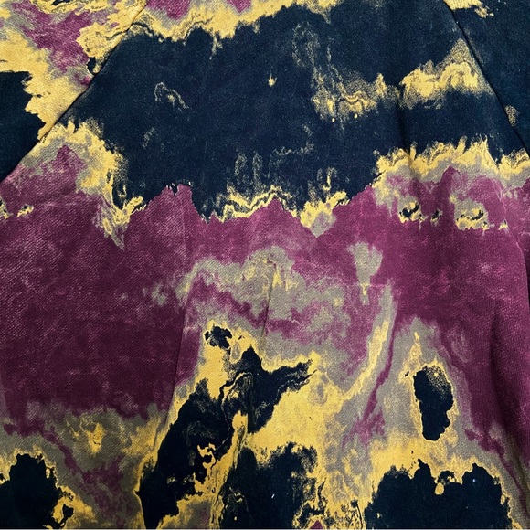 JOYLAB MAROON BLACK & YELLOW TIE DYE CROPPED SWEATSHIRT - Picture 2 of 5
